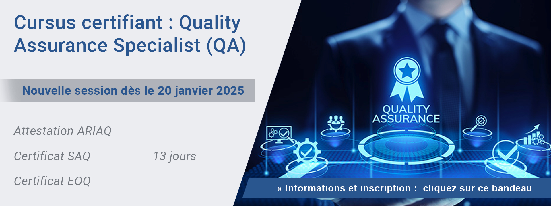 Cursus certifiant : Quality Assurance Specialist (QA)